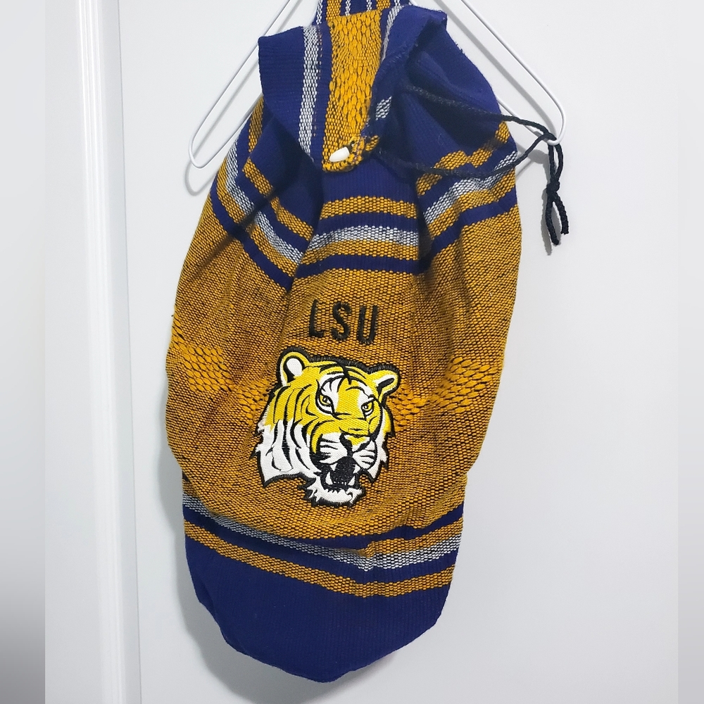 LSU Tiger Striped Knit Bag